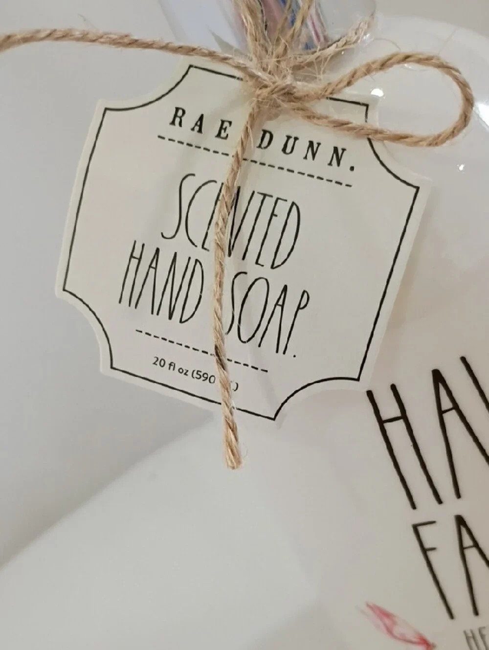 Rae Dunn Have Faith Hand Soap - White with Pastel Butterflies